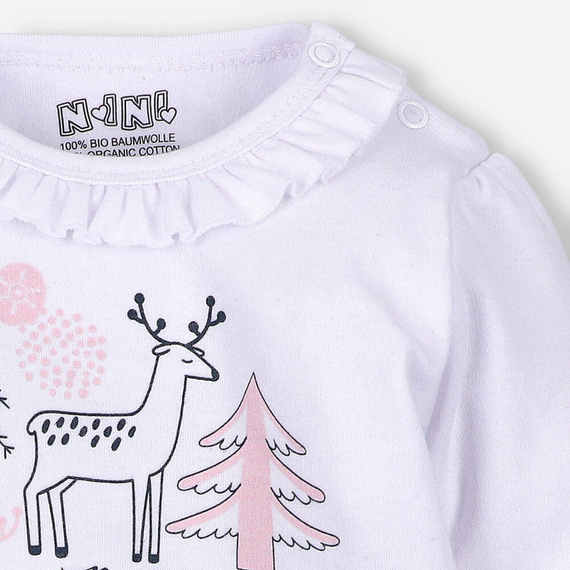 Body z bawełny organicznej Jelonki Nini biały