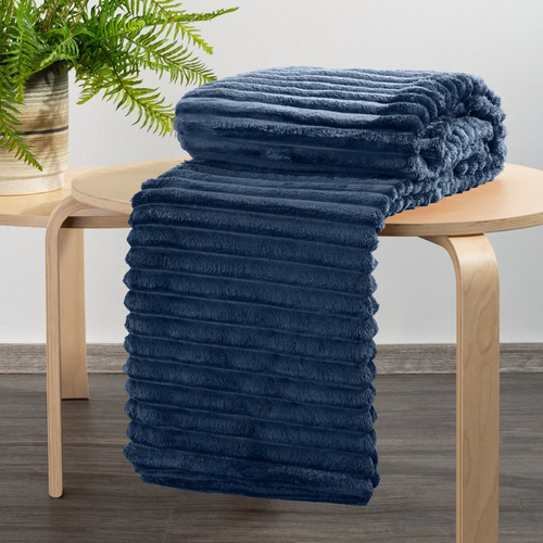 Koc narzuta z mikrofibry Soft Designe91 granatowy