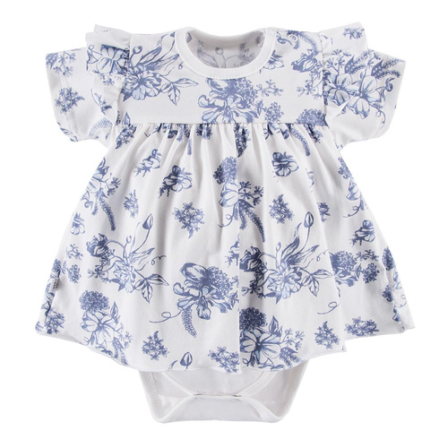 Sukienko-body z krótkim rękawem Botanic Eevi - biały druk