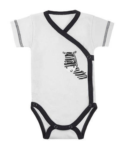 "Zebra" Body rozpinane z krótkim rękawem Terjan - biały