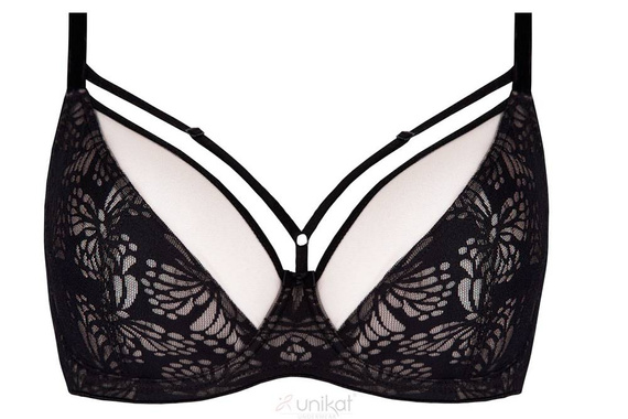 Biustonosz miękki soft Aria Unikat czarno-beżowy