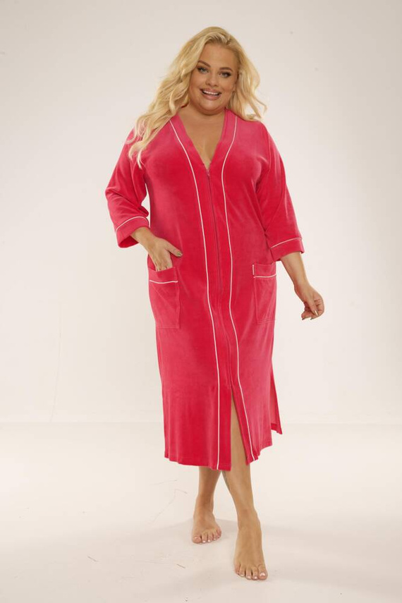 974 / 352 Welur Szlafrok damski Forex - malina