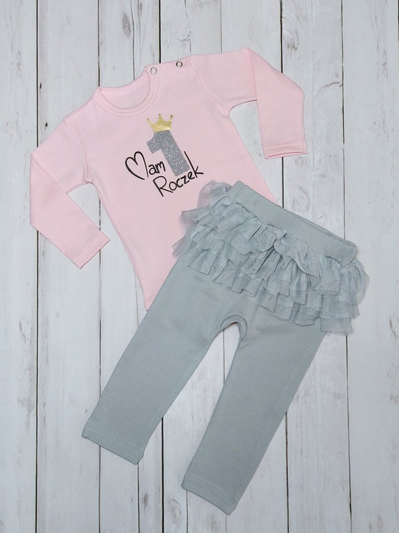 Body z długim rękawem dla dziewczynki "Roczek" Bambarillo - białe