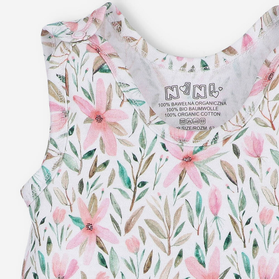 Śpiochy z bawełny organicznej Pink Flowers Nini