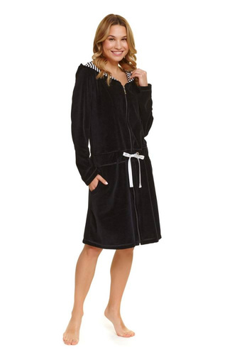 SWO.1008 Szlafrok damski Doctor Nap - czarny
