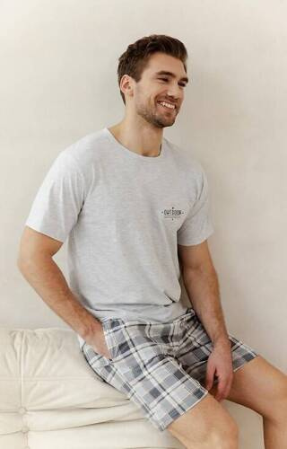 Piżama męska 3392 Ralph Taro  - szara