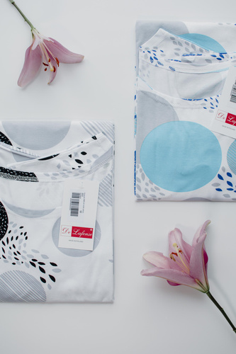 De Lafense 860 Amelia – koszula nocna damska z wiskozy, krótki rękaw