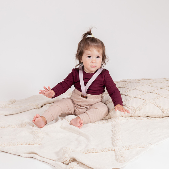 Body niemowlęce Nicol Alisa 217097 – burgund, dł. rękaw, bawełna prążek