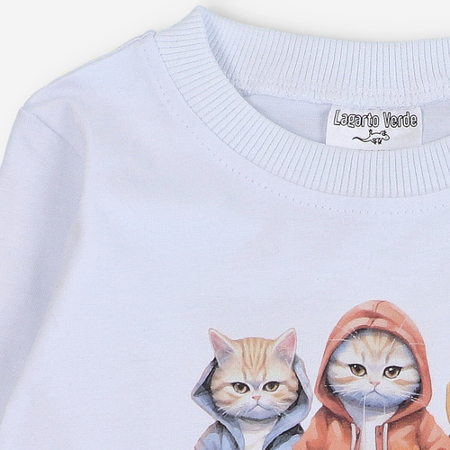 Bluzka chłopięca z długim rękawem KAR-1010/BIA Lagarto Verde biały 