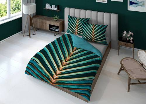 Pościel z mikrofibry 4189 A 3D liście Detexpol zielony