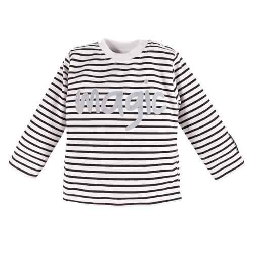 Bluzka chłopięca z nadrukiem Magic Eevi- biała-paski