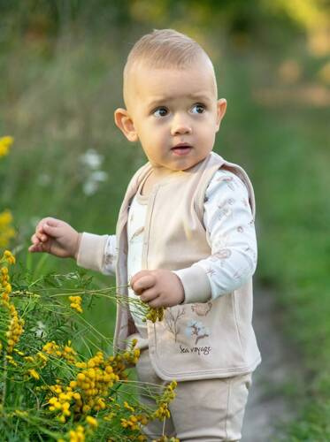 Kamizelka z bawełny organicznej Turtles Nini beżowy