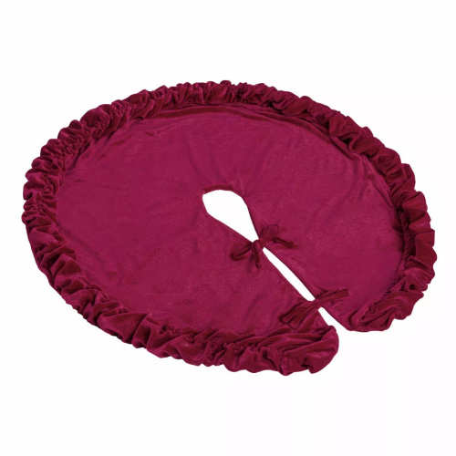 Bordowy dywanik pod choinkę NL24 80 cm – welurowy, dekoracyjny Spod Igły i Nitki