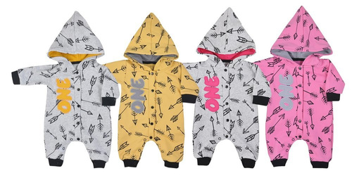 Pajac dresowy z kapturem "ONE" Koala - szary-różowy