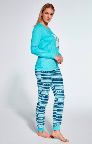 Cornette Piżama damska 671/345 Sweet Puppy - turkusowy