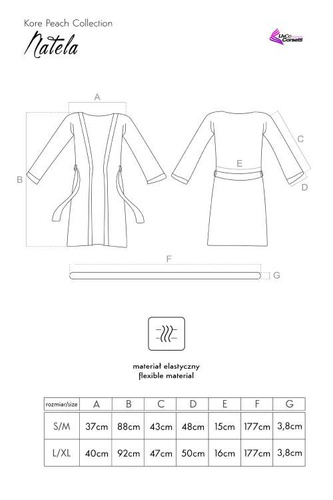 Szlafrok damski Natela LC 90381-1 Kore Peach Collection LivCo Corsetti 