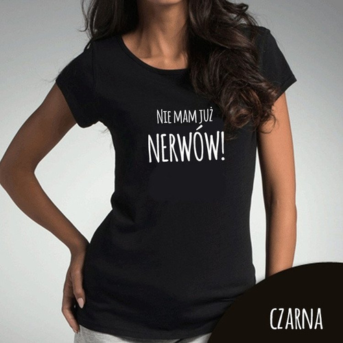 Bluzka damska "Nie mam już nerwów" Moocha czarny