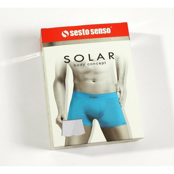 Bezszwowe bokserki męskie BM07 Solar Sesto Senso - biały