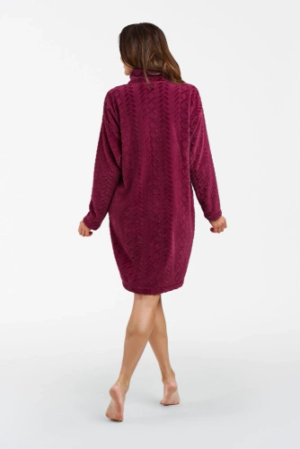 Szlafrok damski na zamek Rena Italian Fashion - bordowy