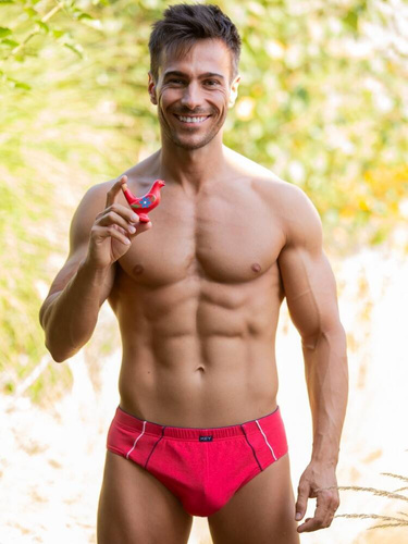 Slipy męskie MPP  174  2-pak Key granatowy czerwony