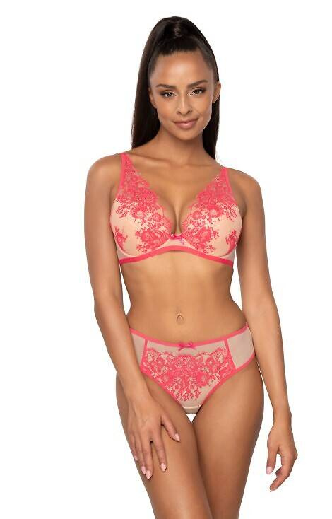 S-3804/4 Frances Stringi damskie Mat beżowy-różowy