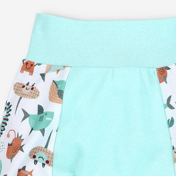 Spodnie dresowe z bawełny organicznej Morskie Zwierzątka Nini błękitny