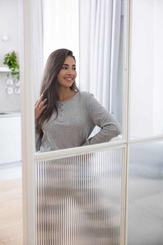 Piżama damska Vesper Sensis - szary-śmietankowy