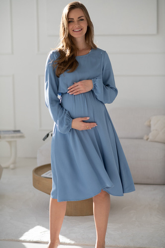 Sukienka ciążowa i do karmienia Lovely Dress Midi Milk&Love błękitny