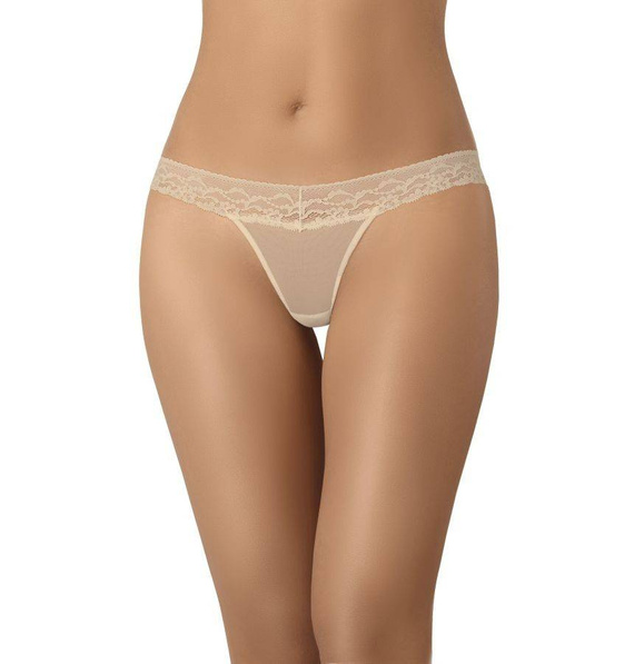 Stringi damskie z koronką Leo Teyli - beżowe