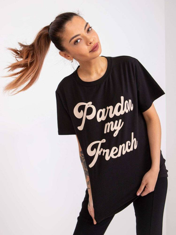 T-shirt damski FA-TS-7677.91P Paris czarny