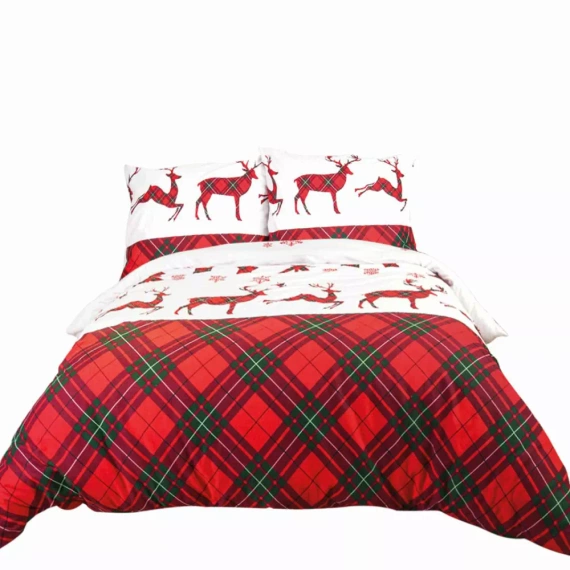 Pościel flanelowa świąteczna 31507/1 renifery Darymex czerwony