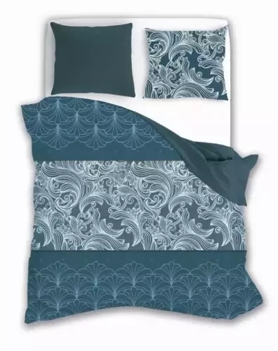 Pościel satynowa Elegant 012 ornamenty Faro turkusowy