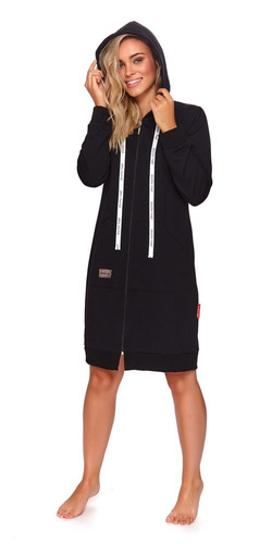SMZ.4136 Szlafrok damski Doctor Nap - black