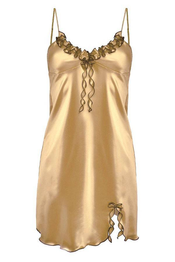 Gabi Halka satynowa koszulka damska DKaren - jasny brąz