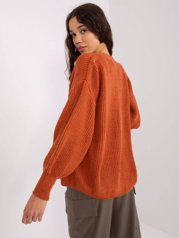 Komplet sweterek + top BA-KMPL-8019.20 - ciemny pomarańczowy