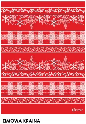 Czerwony koc świąteczny Zimowa Kraina 150x200 Glamour Greno – bawełna i akryl, elegancki prezent