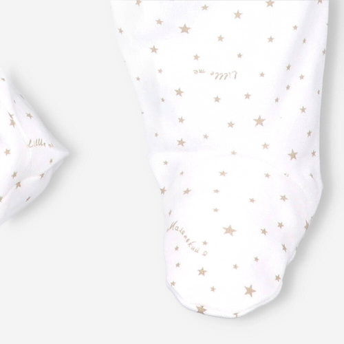 Pajacyk z bawełny organicznej Stars Nini ecru