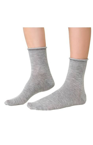 ART.083 Cashmare Skarpety damskie z kaszmirem - 002 szary melanż