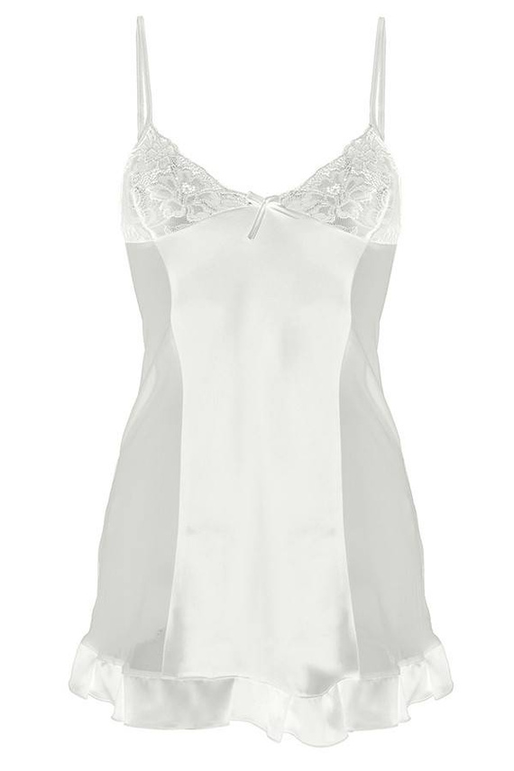 Calla Halka satynowa koszulka damska DKaren - ecru