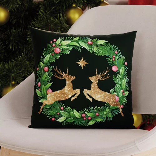 Poduszka świąteczna Złote jelonki Markizeta