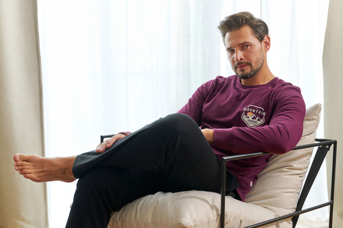 PMB.7139 Piżama Męska Doctor Nap - burgundy
