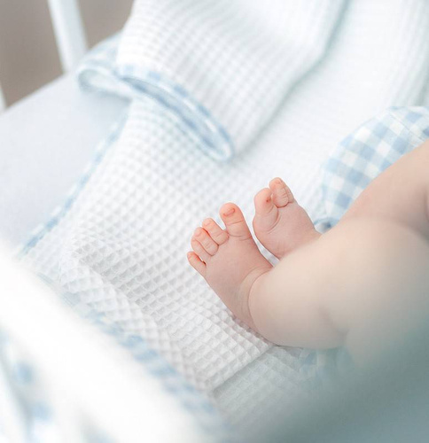 Kocyk Niemowlęcy Beth Sensis - biały-niebieski