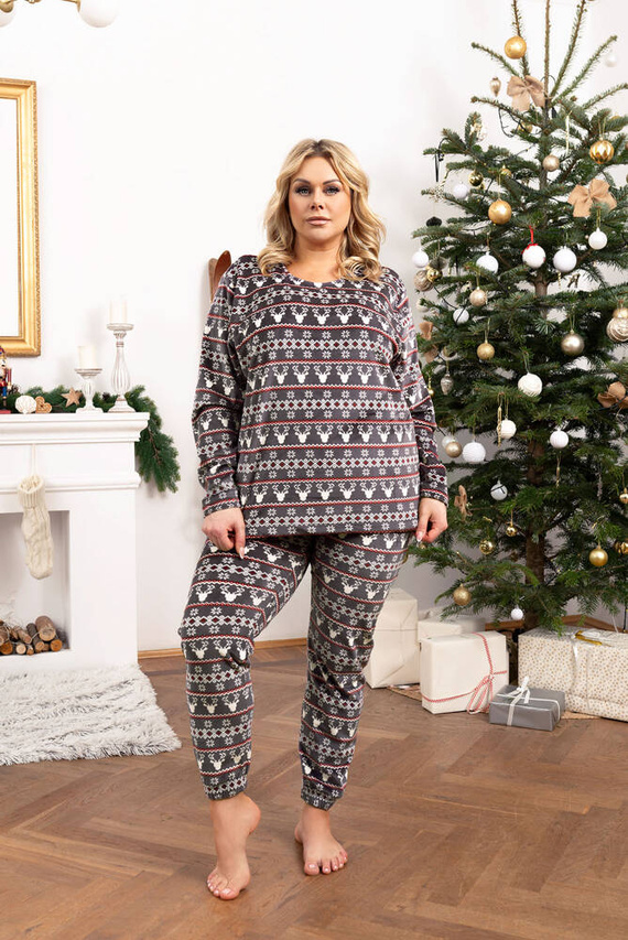 Polarowy Komplet Damski Islandia Italian Fashion - druk grafitowy