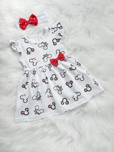 Sukienka dziewczęca Myszki Bambarillo biały