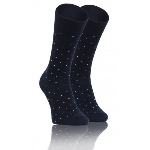 Classic Skarpety męskie garniturowe Sesto Senso wzór kropki granatowy