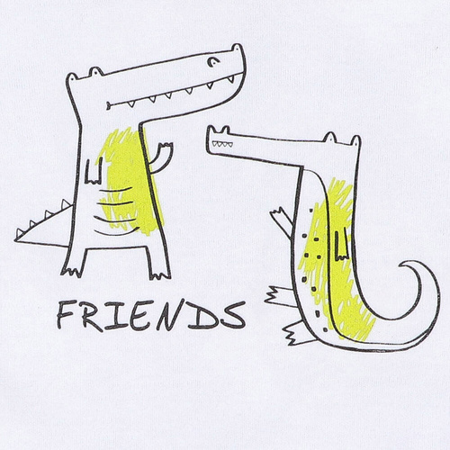 T-shirt z bawełny organicznej Crocodiles Nini biały