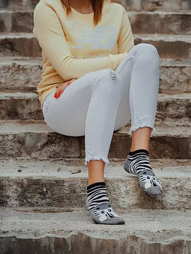 1719 Stopki Damskie/Męskie Intenso 077 szary melanż