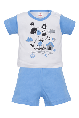 "PUPPY"  Komplet niemowlęcy letni Makoma niebieski