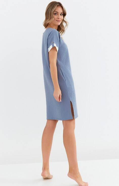 Koszula nocna muślinowa 133 Cana- niebieska