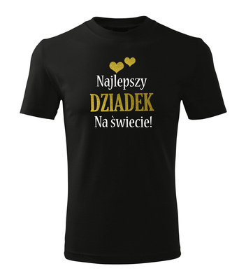 Koszulka męska "Najlepszy DZIADEK NA ŚWIECIE – złoty nadruk" Moocha czarny
